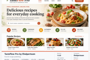 TasteFlow Pro - Food & Recipe WordPress Theme
