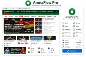 ArenaFlow Pro - Sports & Gaming WordPress Theme